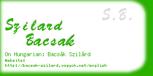 szilard bacsak business card